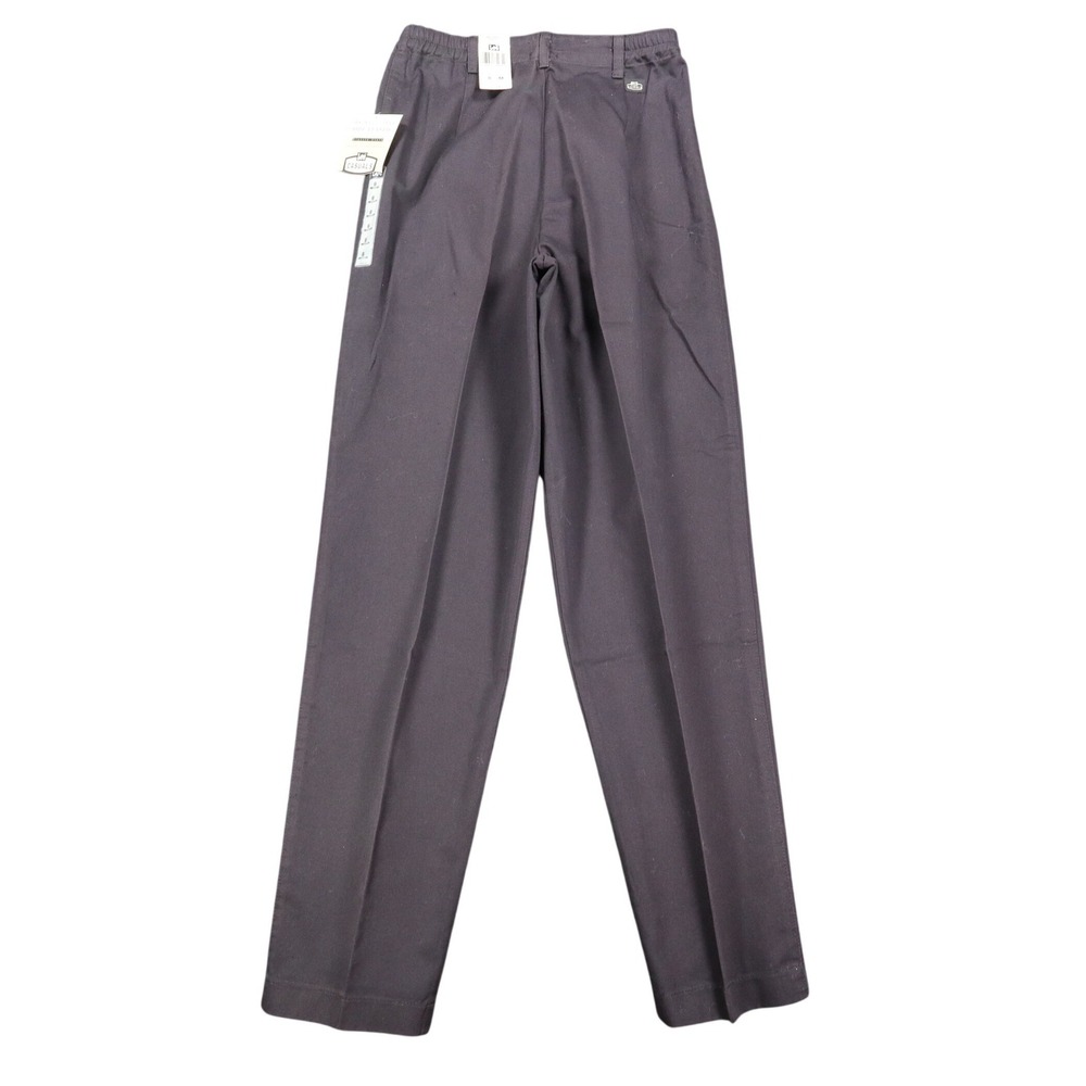 Lee Casuals Pleated Pants Womens 8M Vintage 90s Black Cotton Side Elastic NWT